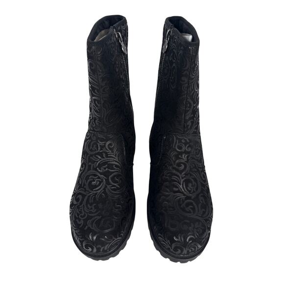 Alegria Chalet Mid Boots Rococo Womens 8-8.5 EU38 Black Leather Pattern Lined - Picture 6 of 11